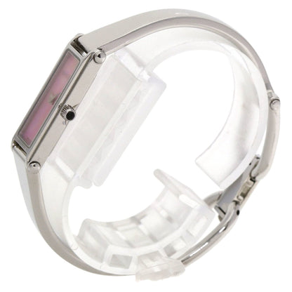 Gucci 1500L Square Face Bangle Pink Shell Watch Stainless Steel/Ss