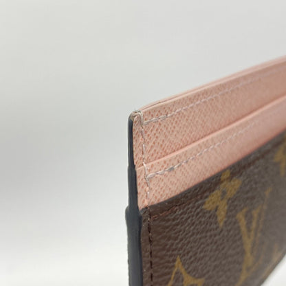Louis Vuitton Monogram Porte Carte Card Case With Lv Charm