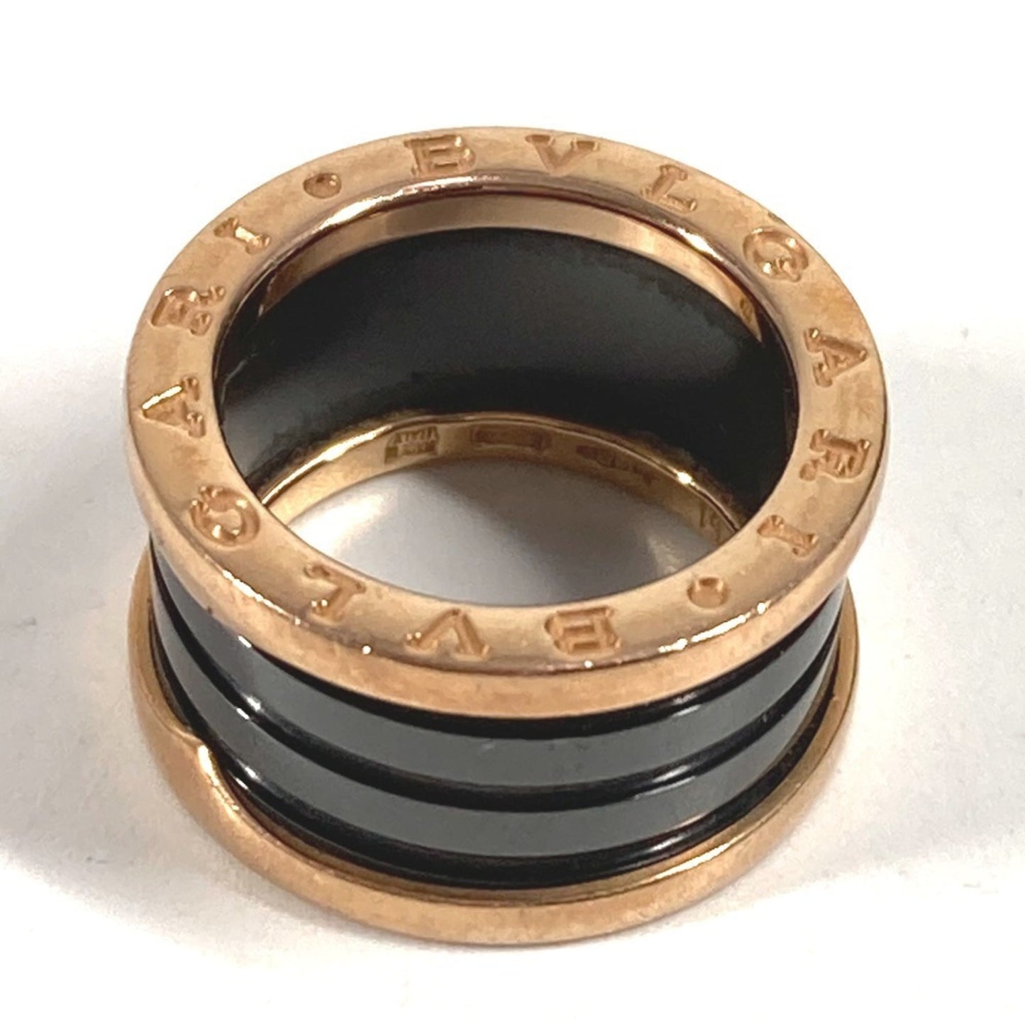 Bvlgari B-Zero1 3-Band Gold Ring In Au750 Ceramic