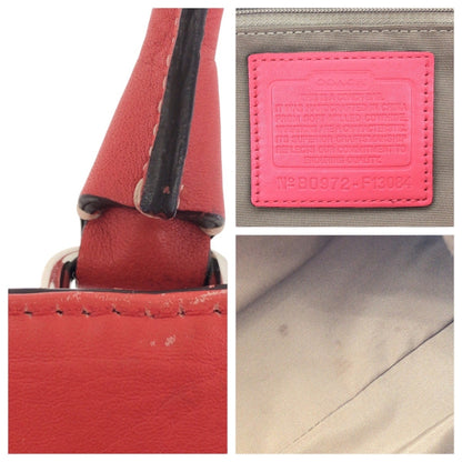 Coach Pink Silver Hardware Leather Tote Bag Shoulder