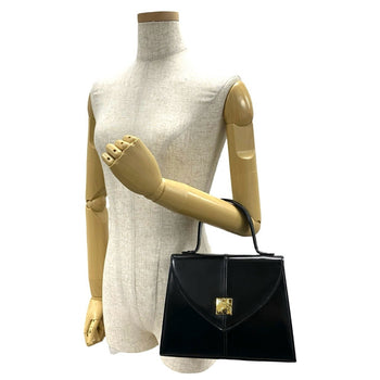 Yves Saint Laurent Ysl Logo Hardware Leather Handbag Tote Bag Black 460-5