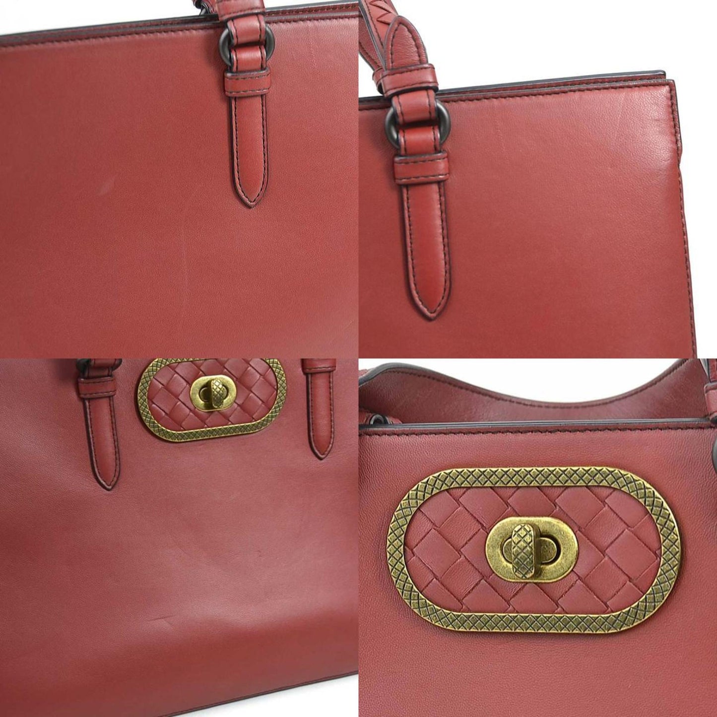 Bottega Veneta Handbag Shoulder Bag Intrecciato Leather Burgundy