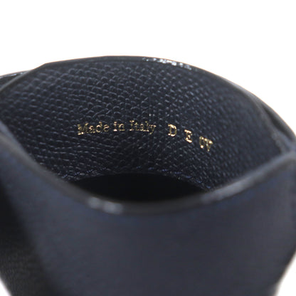 Valextra Double Money Clip Leather Wallet/Billfold In Dark Navy With Silver Hardware