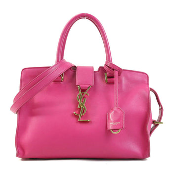Saint Laurent Saint Laurent Handbag Shoulder Bag Baby Cabas Leather Pink Gold