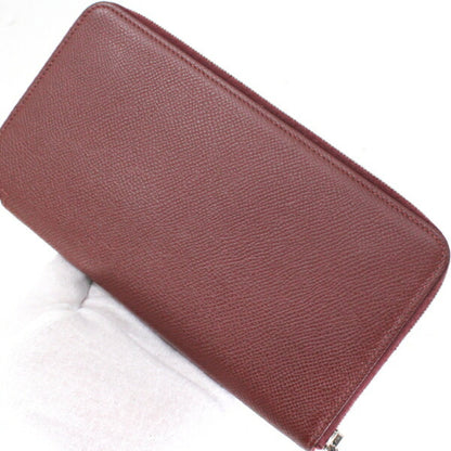 Herms Azap Long Silkin Round Zip-Around Wallet In Rouge H (Epson) For Men And Women