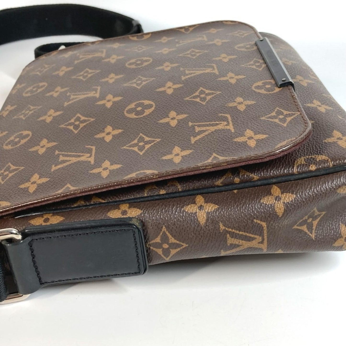 Louis Vuitton Monogram Macassar District Pm M40935 Flap Messenger Bag/Shoulder Bag In Canvas