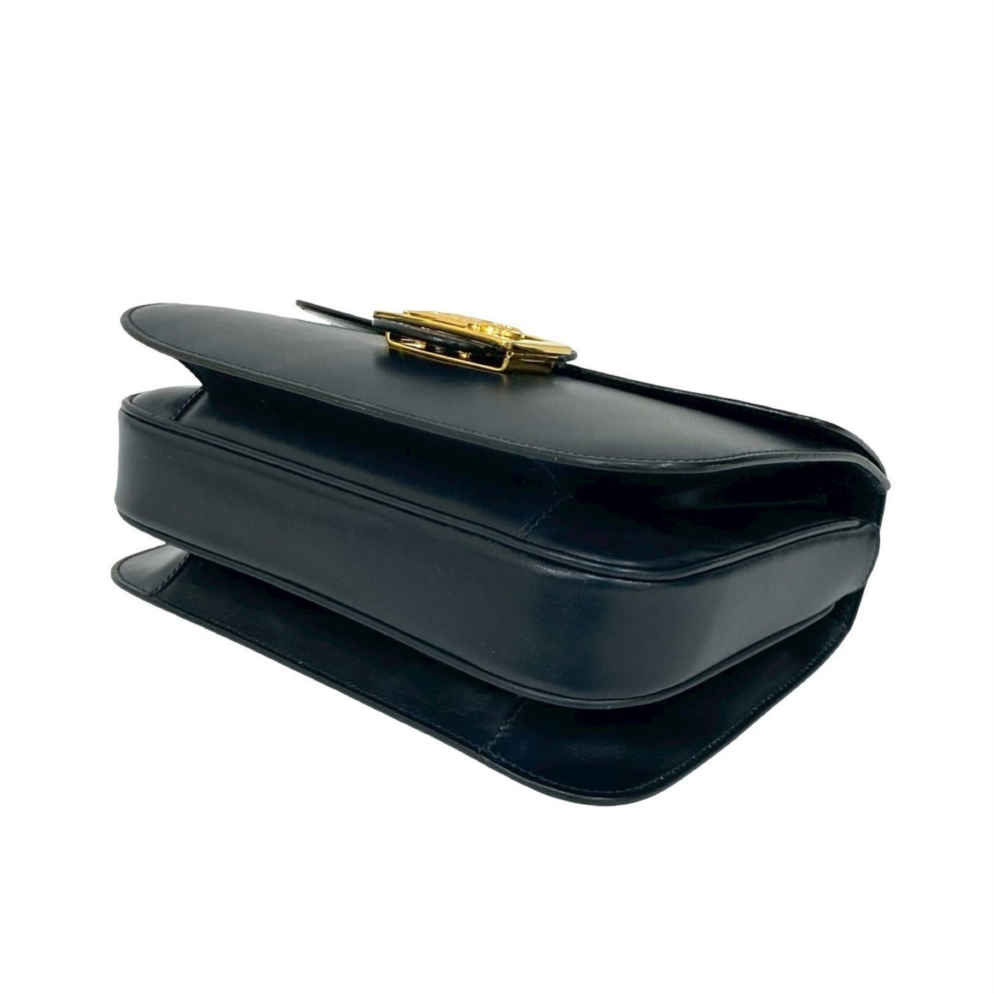 Celine Circle Logo Carriage Calf Leather Handbag/Mini Tote Bag Navy D97-2