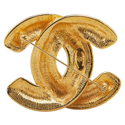 Chanel Matelasse Coco Mark Large Brooch Gold Plated