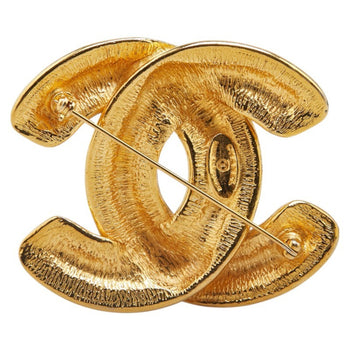 Chanel Matelasse Coco Mark Large Brooch Gold Plated