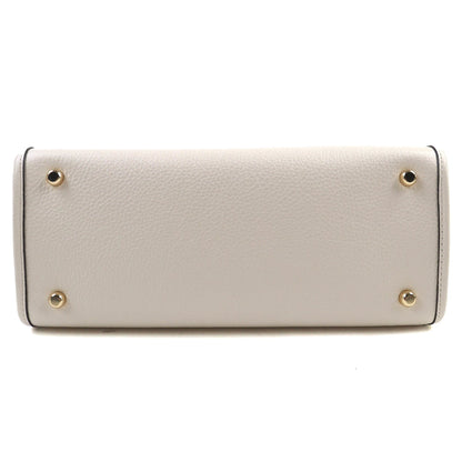 Coach 24Aw Co976 Logo Dempsey 2-Way Leather Tote Bag/Shoulder Bag In Chalk Ivory