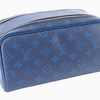 Louis Vuitton Dopp Kit Clutch Bag/Second Bag M30849 Monogram | Taiga Leather Blue