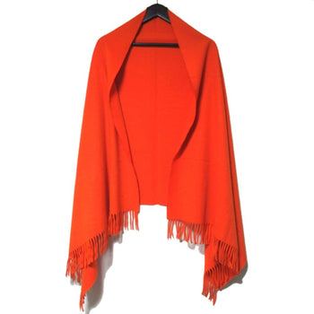 Hermes 100% Cashmere Fringe Stole/Scarf Shawl Orange