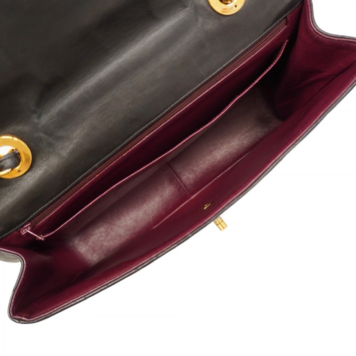 Chanel Shoulder Bag Matelasse W Chain Lambskin Black