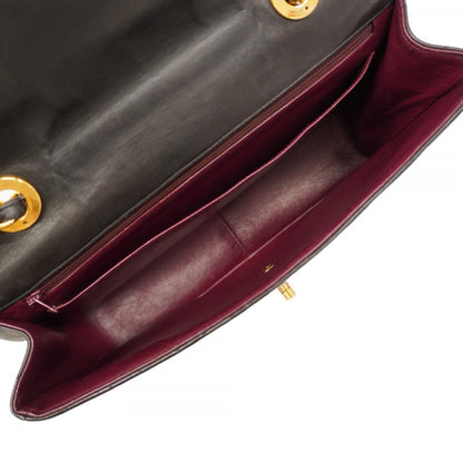 Chanel Shoulder Bag Matelasse W Chain Lambskin Black