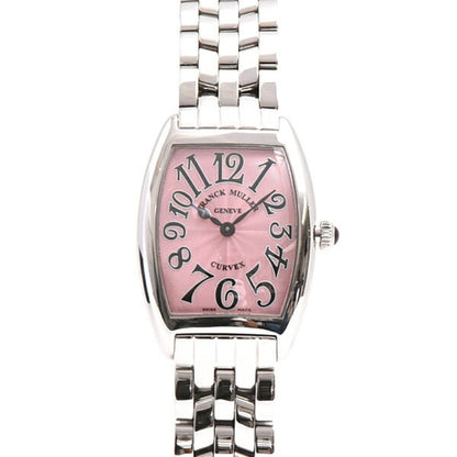 Franck Muller Women'S Tonneau Curvex Battery-Operated Watch With Pink Guilloche Design