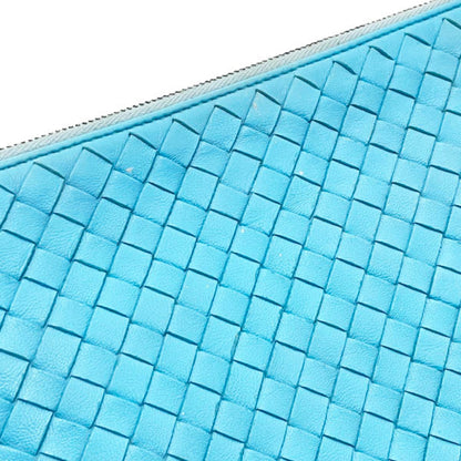 Bottega Veneta Pouch Intrecciato Clutch Bag Leather Light Blue Bottega Veneta Mesh Second Multi