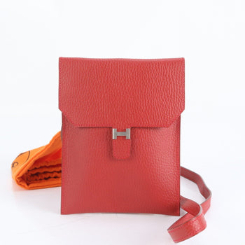 Hermes Herms ?F Engraved Amelie Leather Shoulder Bag/Crossbody Bag