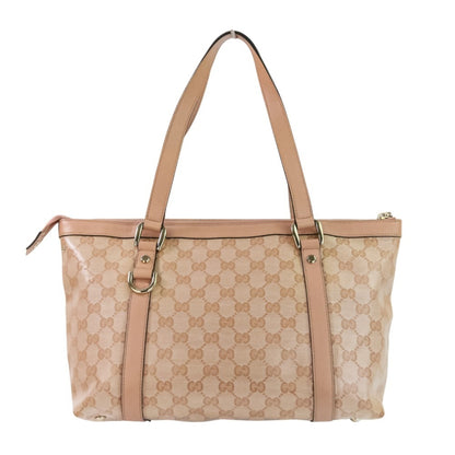 Gucci Abbey Line Gg Pattern Tote Bag With Interlocking Charm
