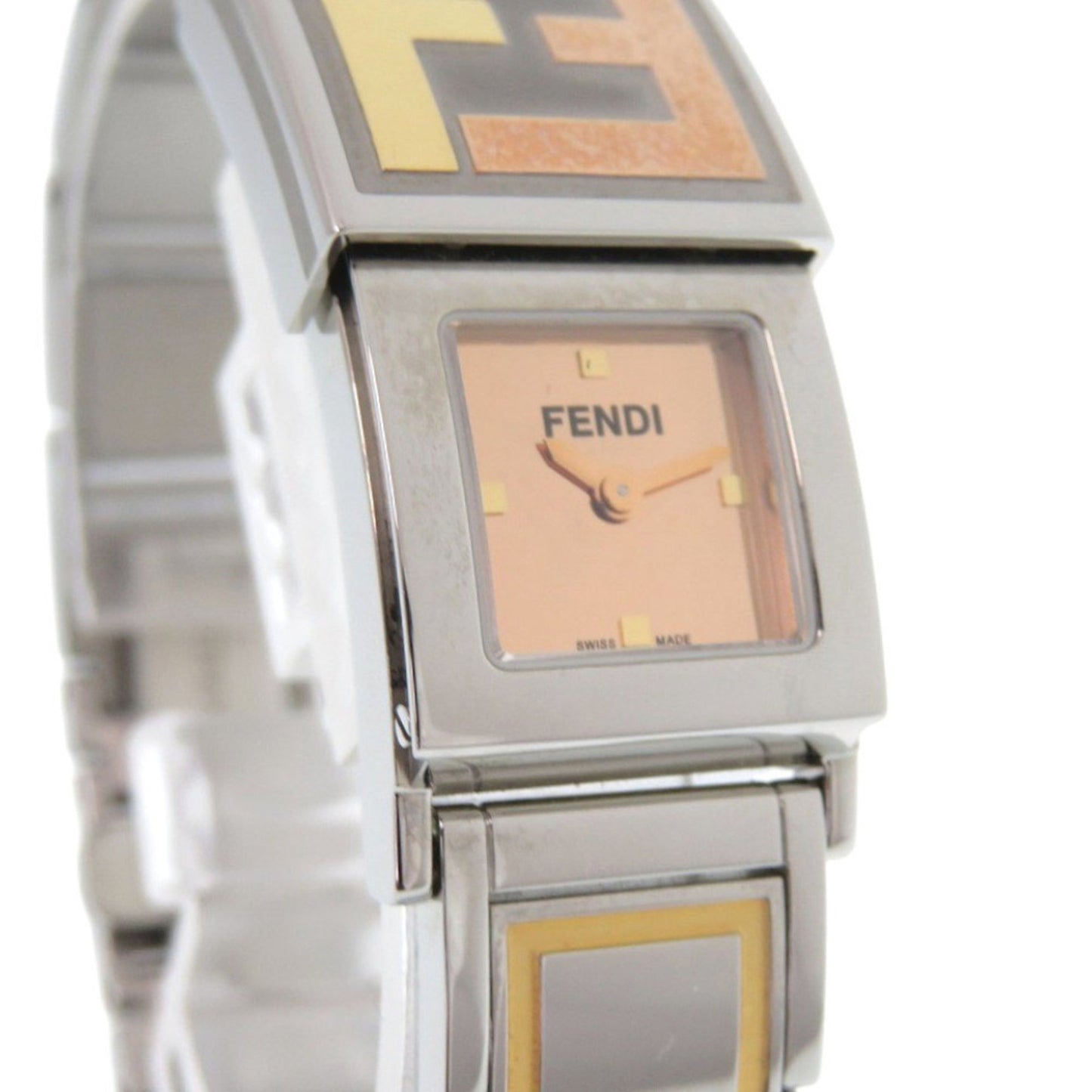 Fendi Secret 2 Time Zone 5500L Stainless Steel Gold Quartz Watch 1915 Fendi