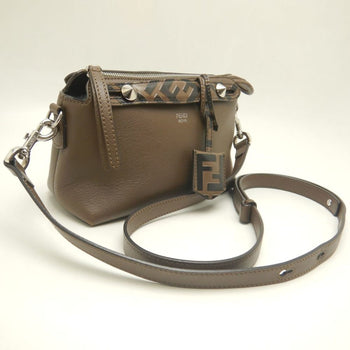 Fendi By The Way Mini Zucca 8Bl145 A6C0 Shoulder Bag In Brown Leather