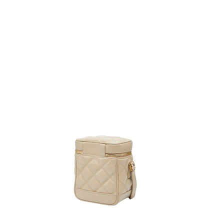 Saint Laurent 80'S Vanity Bag Shoulder Beige Leather