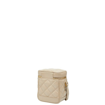 Saint Laurent 80'S Vanity Bag Shoulder Beige Leather