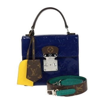 Louis Vuitton Spring Street Pm Handbag M90514 Monogram Vernis Canvas Epi Blue Indien Shoulder Bag