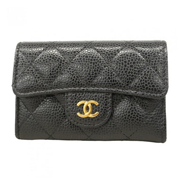 Chanel Matelasse Business Card Case In Caviar Leather