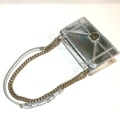 Christian Dior Small Flap Bag Bag Chain Shoulder Shoulder Bag Silver Goldhardware