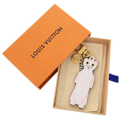 Louis Vuitton Hermine M01563 Leather White Pink Keychain
