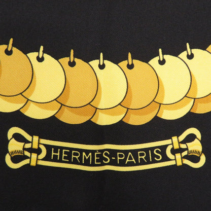 Herms Carr 90 Kosmima Space Silk Black Scarf Muffler 1437 Hermes