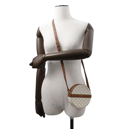 Celine Shoulder Bag Triomphe Round Purse 10G342 Celine White