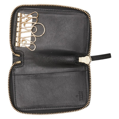 Gucci Micro Guccissima 6-Ring Key Case 322214 0959 Black Leather