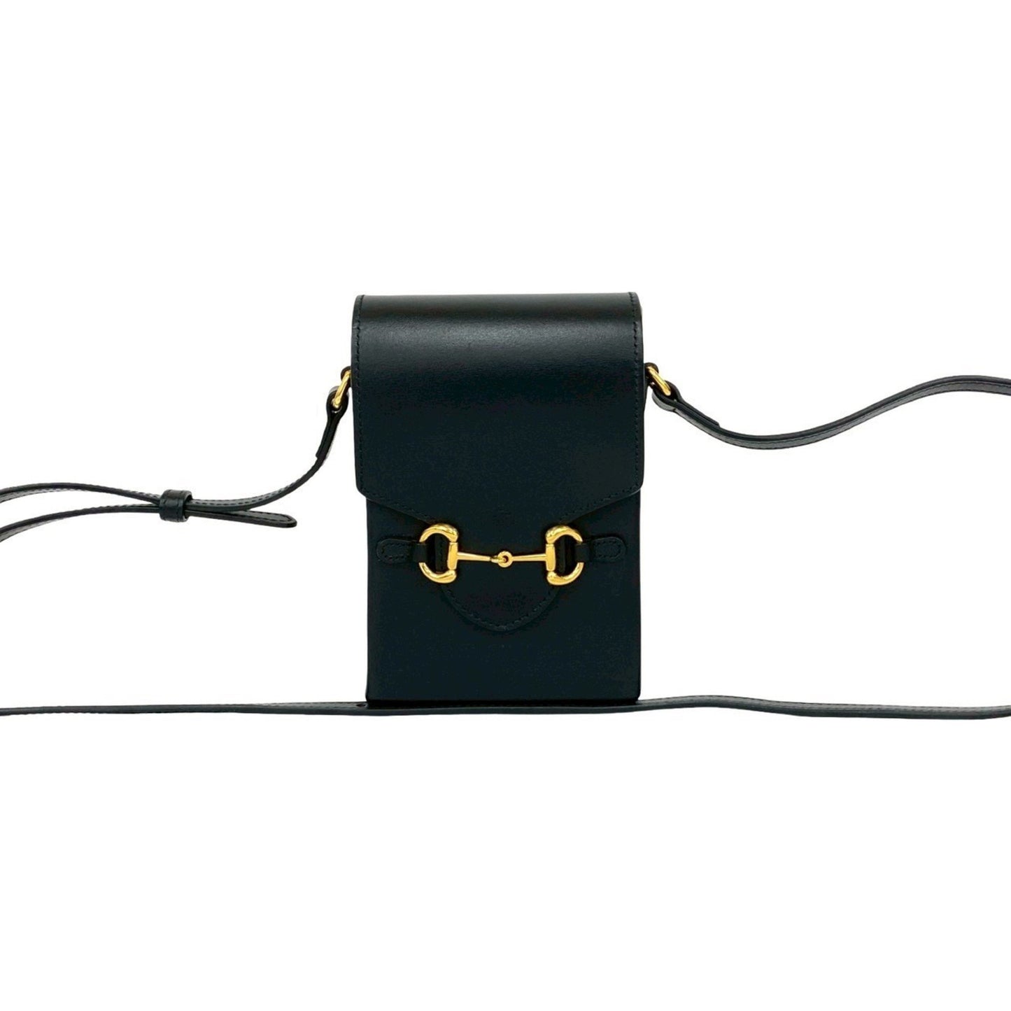 Gucci Horsebit 1955 Calf Leather Mini Shoulder Bag/Pochette/Sacoche In Black 179-7