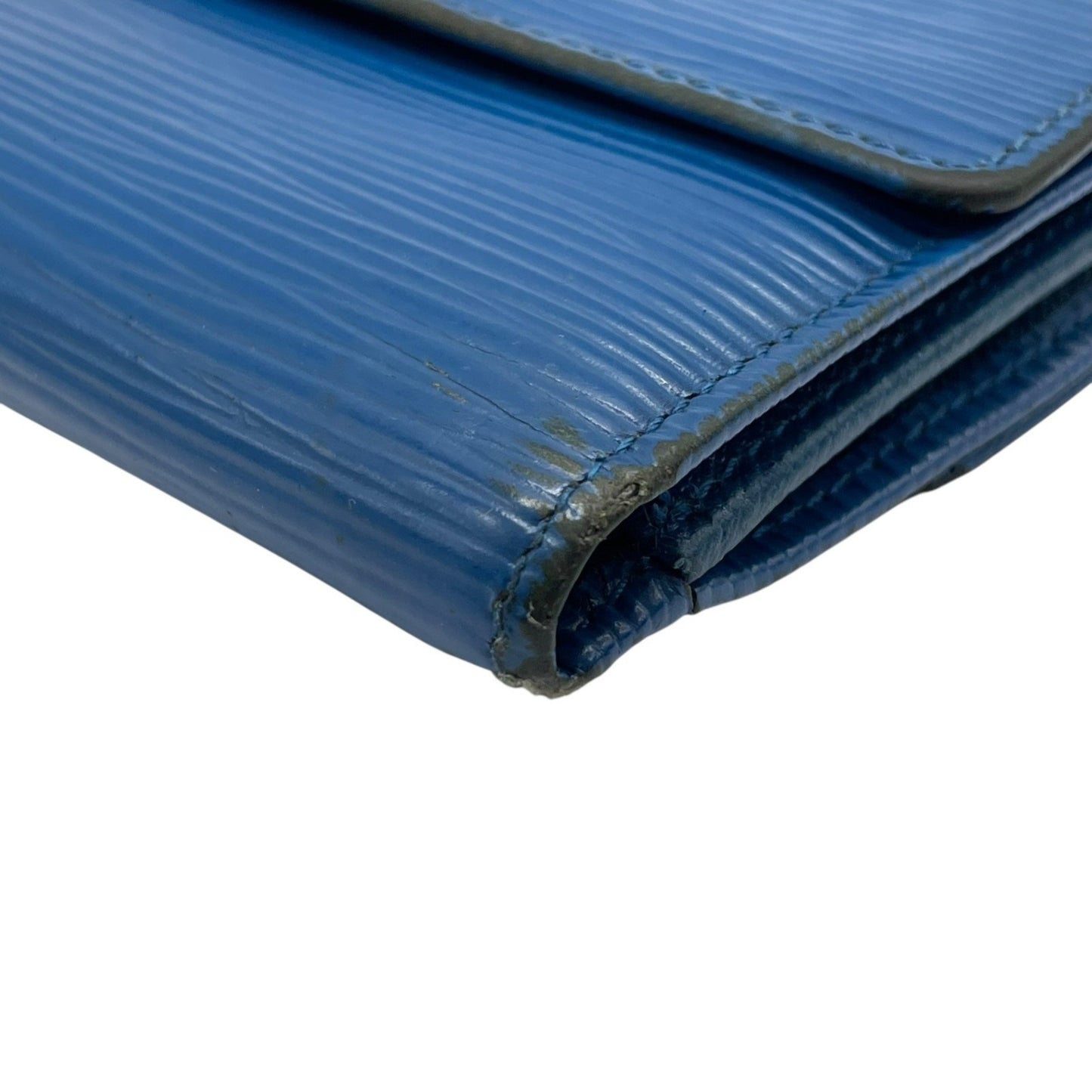 Louis Vuitton Louis Vuitton Tri-Fold Wallet Epi Leather Porte Monnaie Bi-E Carte Credit M63485 Blue