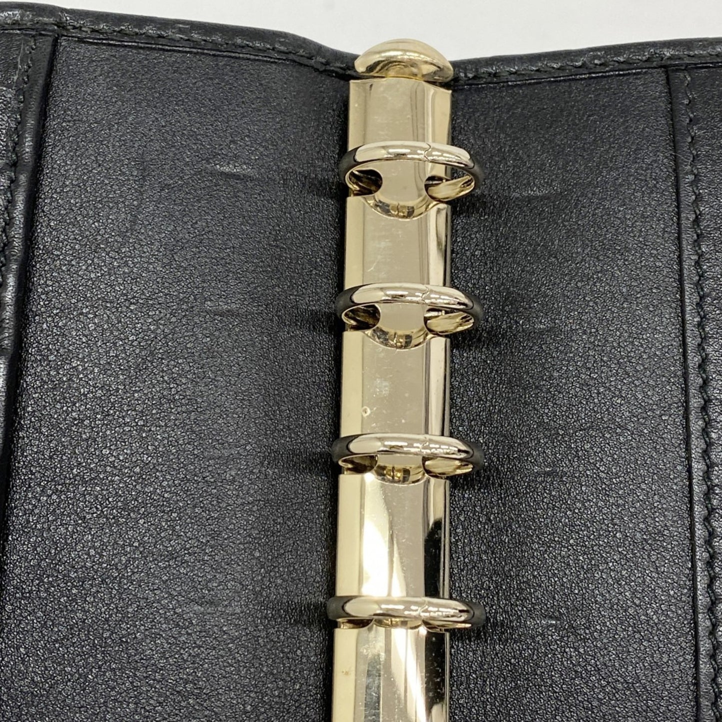 Gucci Guccissima Notebook Cover 115240 Leather Black Champagne