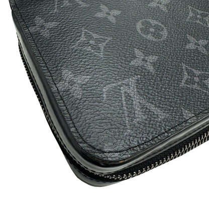 Louis Vuitton Zippy Xl M61698 Ca0270 Monogram Eclipse Round Long Wallet In Black
