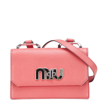 Miu Miu Miu Logo Crossbody Shoulder Bag 5Bh087 Pink Leather
