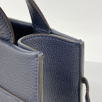 Fendi Roma Go To Leather Handbag In Navy