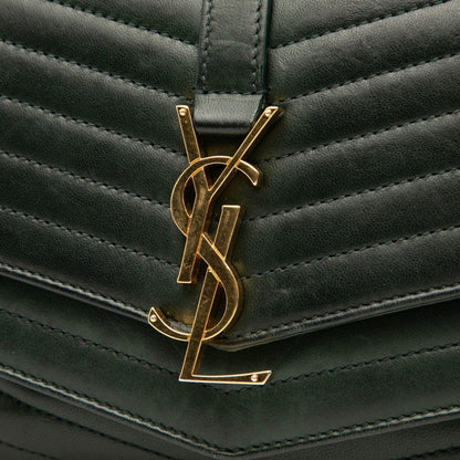 Saint Laurent Logo Chain Shoulder Bag In Green