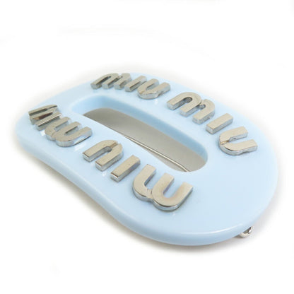 Miu Miu Miu Barrette Hair Accessory Resin Light Blue X Silver