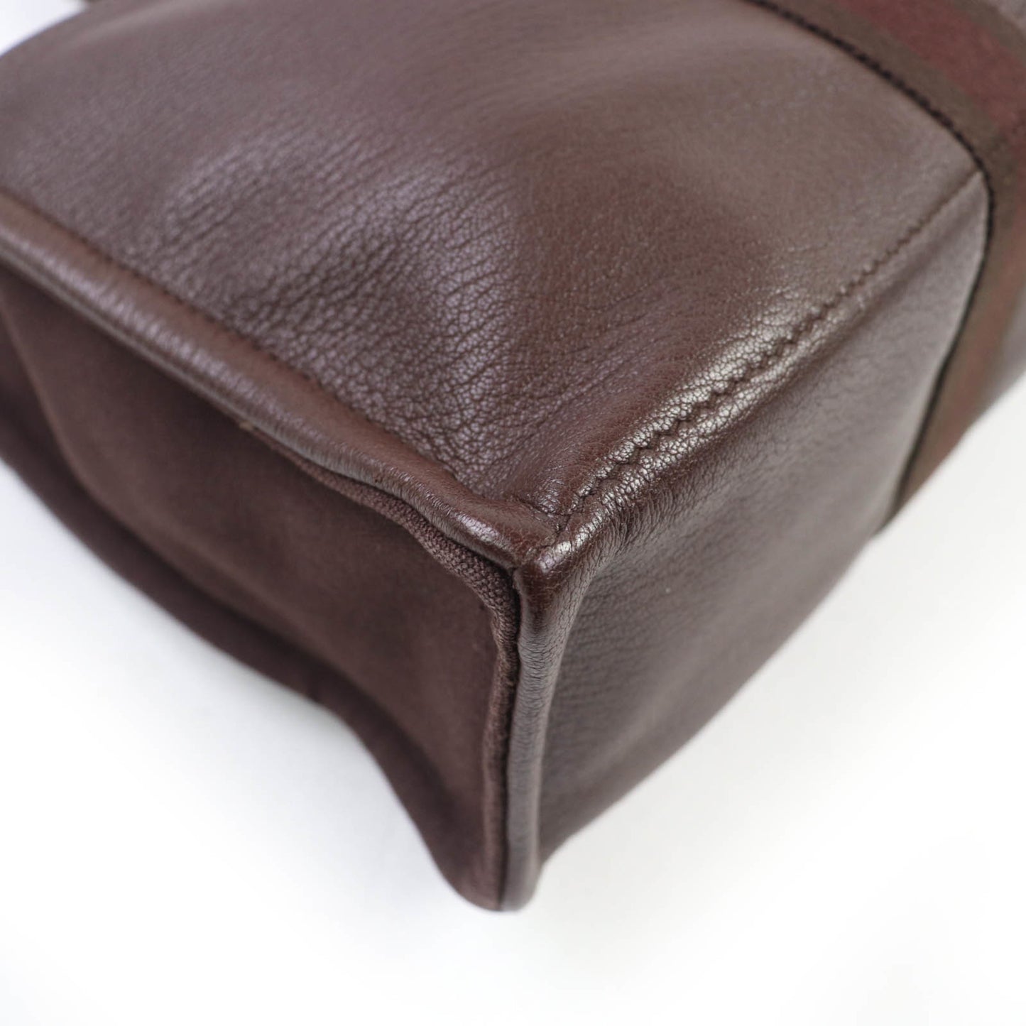 Hermes Four Tou Mm Silver Hardware Serie Button Half Leather Canvas Tote Bag Brown Made In France