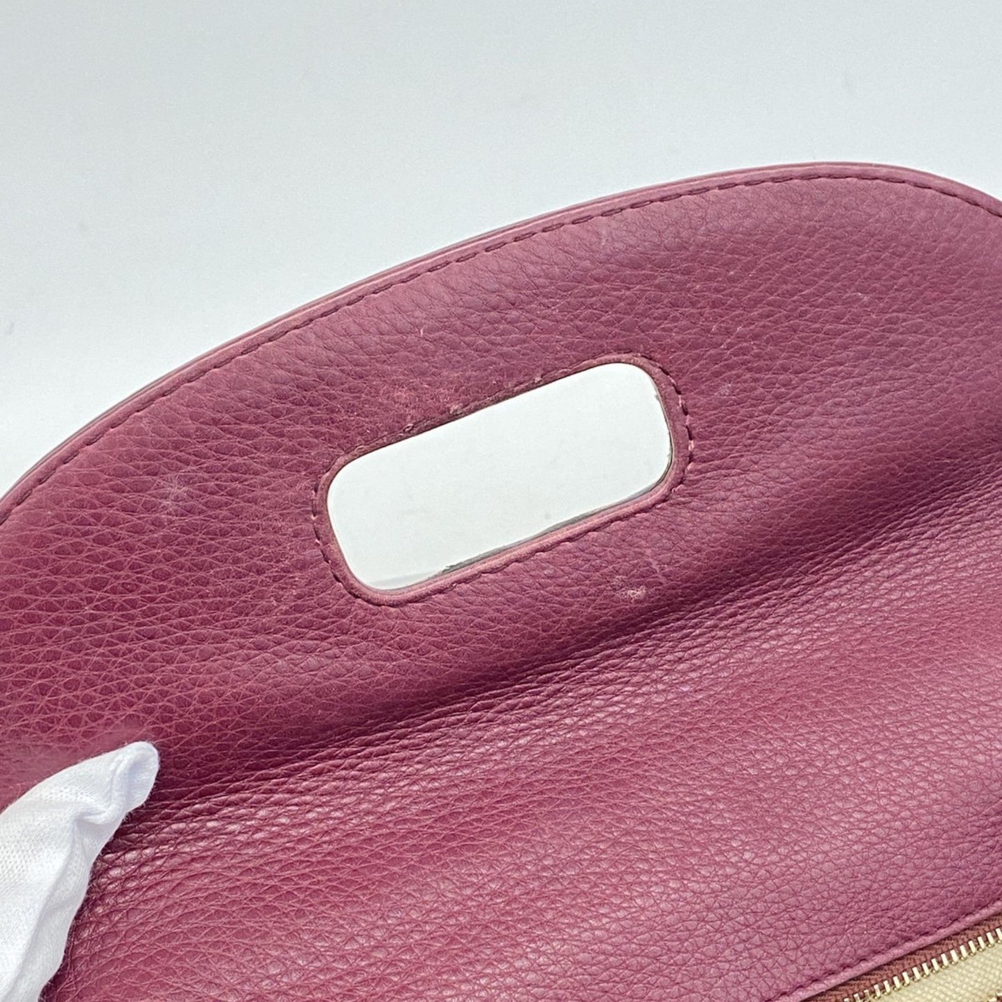 Gucci New Bamboo Handbag 254884 Leather Bordeaux Champagne 2-Way Bag