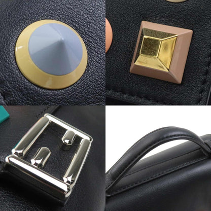 Fendi Handbag Shoulder Bag Double Micro Baguette Leather Black Multicolor Silver