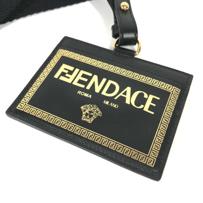Versace X Fendi Collaboration Fendace Medusa Id Holder With Neck Strap