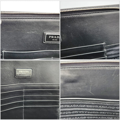 Prada Saffiano Clutch Bag 2Vn003 Black Leather