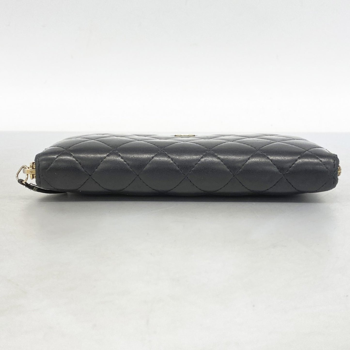 Chanel Matelasse Long Wallet In Black Lambskin