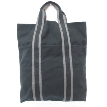 Hermes Hermes Foult Cabas Canvas Tote Bag Black