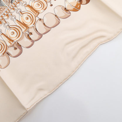 Herms Hermes Carr 90 Terres Precieuses Silk Scarf For Women