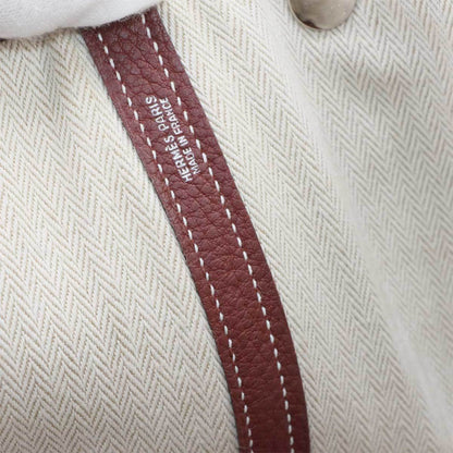 Hermes Herms Garden Party 36 Pm Tote Bag In Negonda Rouge H With Silver Hardware